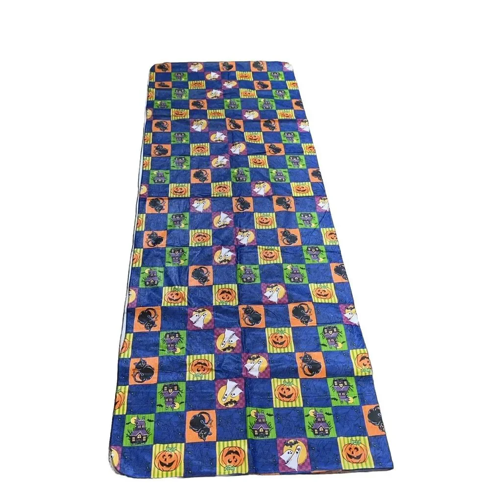Halloween Multicolored Vinyl Top Trick or Treat Rectangle Tablecloth 60”x78”